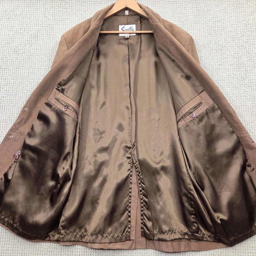 Scully‎ Genuine Leather Western Blazer Jacket Brown Mens 46L Cowboy Yoke